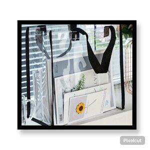 New Transparent Tote Bag with Black Handles